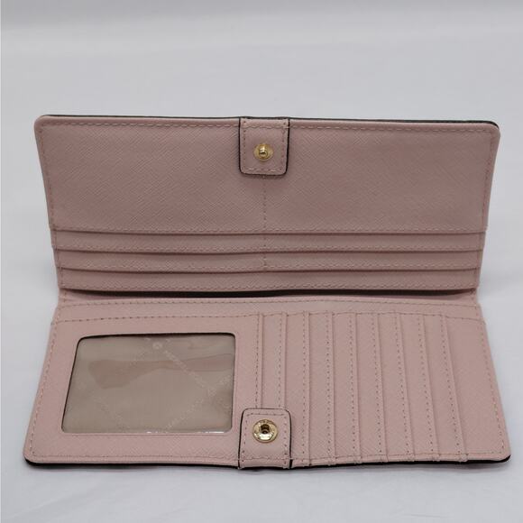 Michael Kors Womens Wallet Ballet Pink Saffiano Slim Bifold Handbag Card Holder - Picture 4 of 10